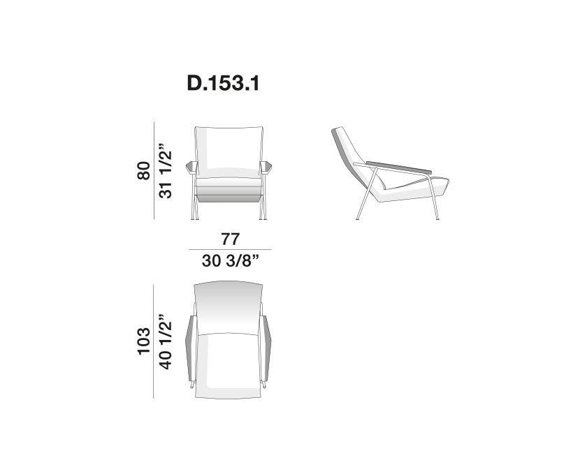 Armchair - D.153.1 - By Gio Ponti