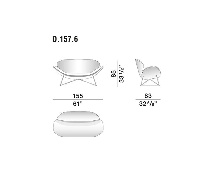 Sofa - D.157.6  - Due Foglie - By Gio Ponti