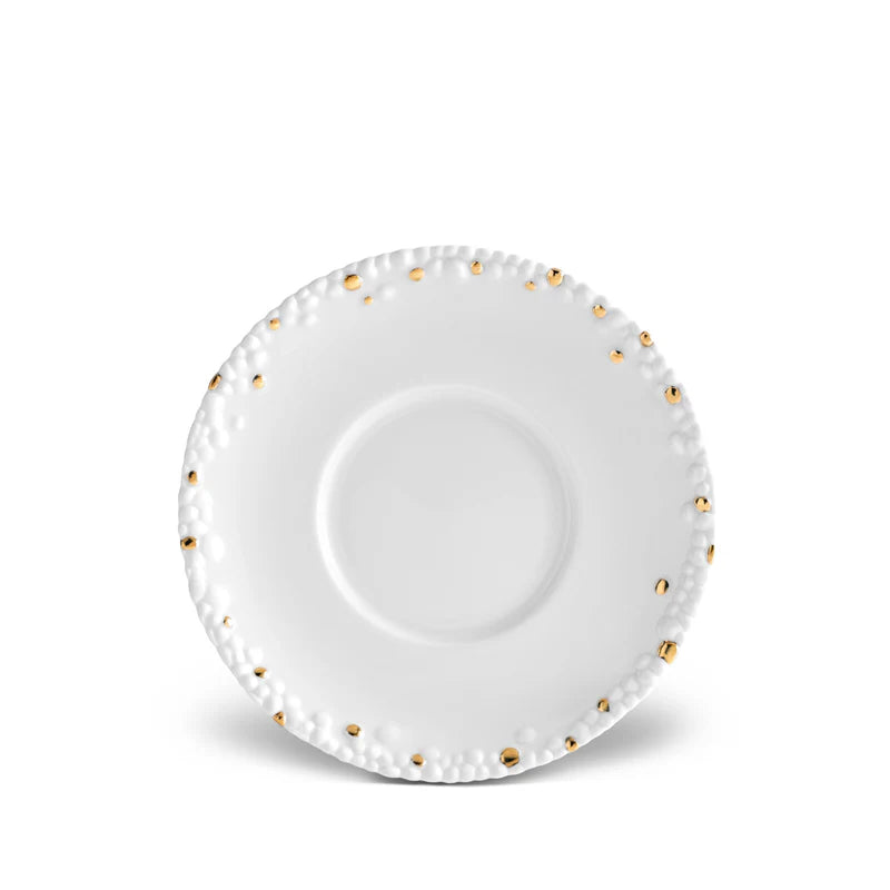 Haas Mojave Saucer  White + Gold