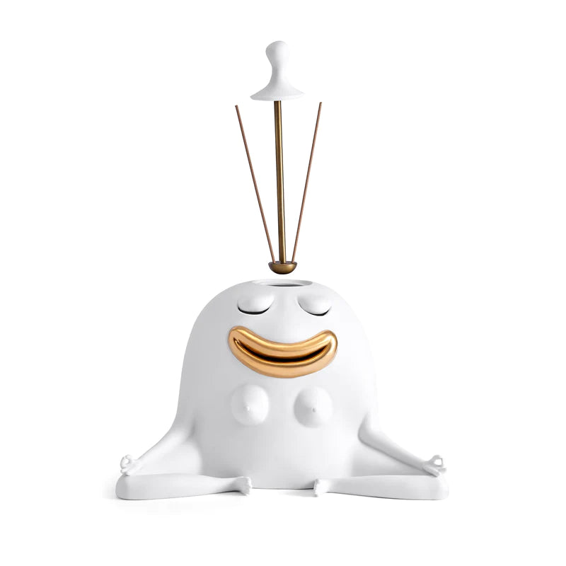 Meditator Incense Burner - White