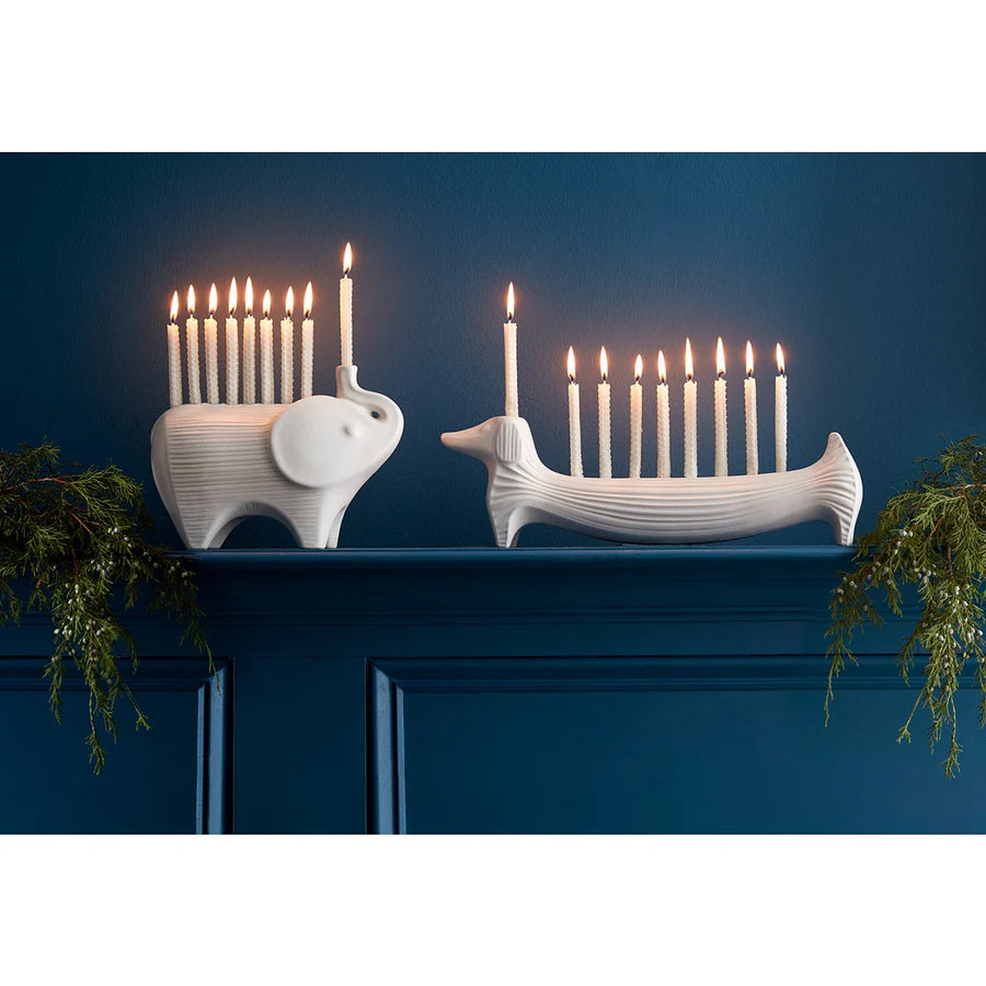 Ceramic Dachshund Menorah