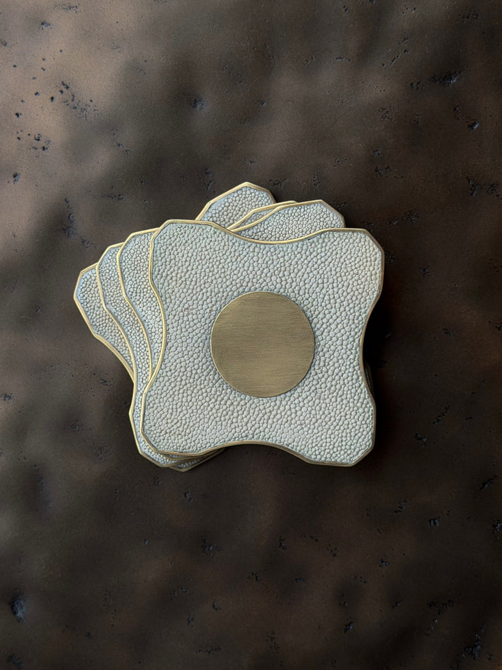 Coaster - Nahida Stingray Cream - Set of 4