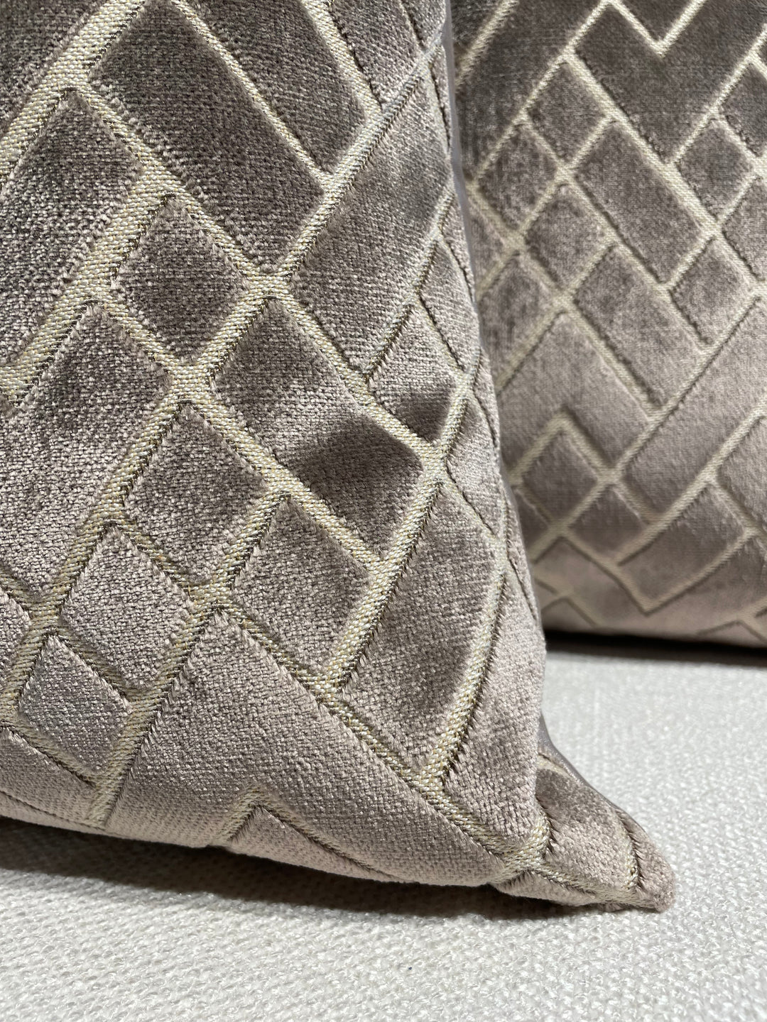 Decorative Cushion - Checkerd - Taupe