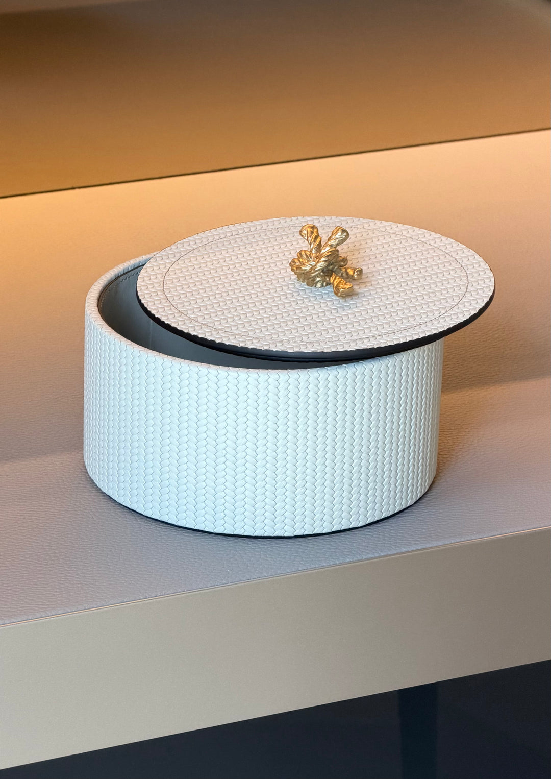 Thalia Round Box | Firenze Cream Small