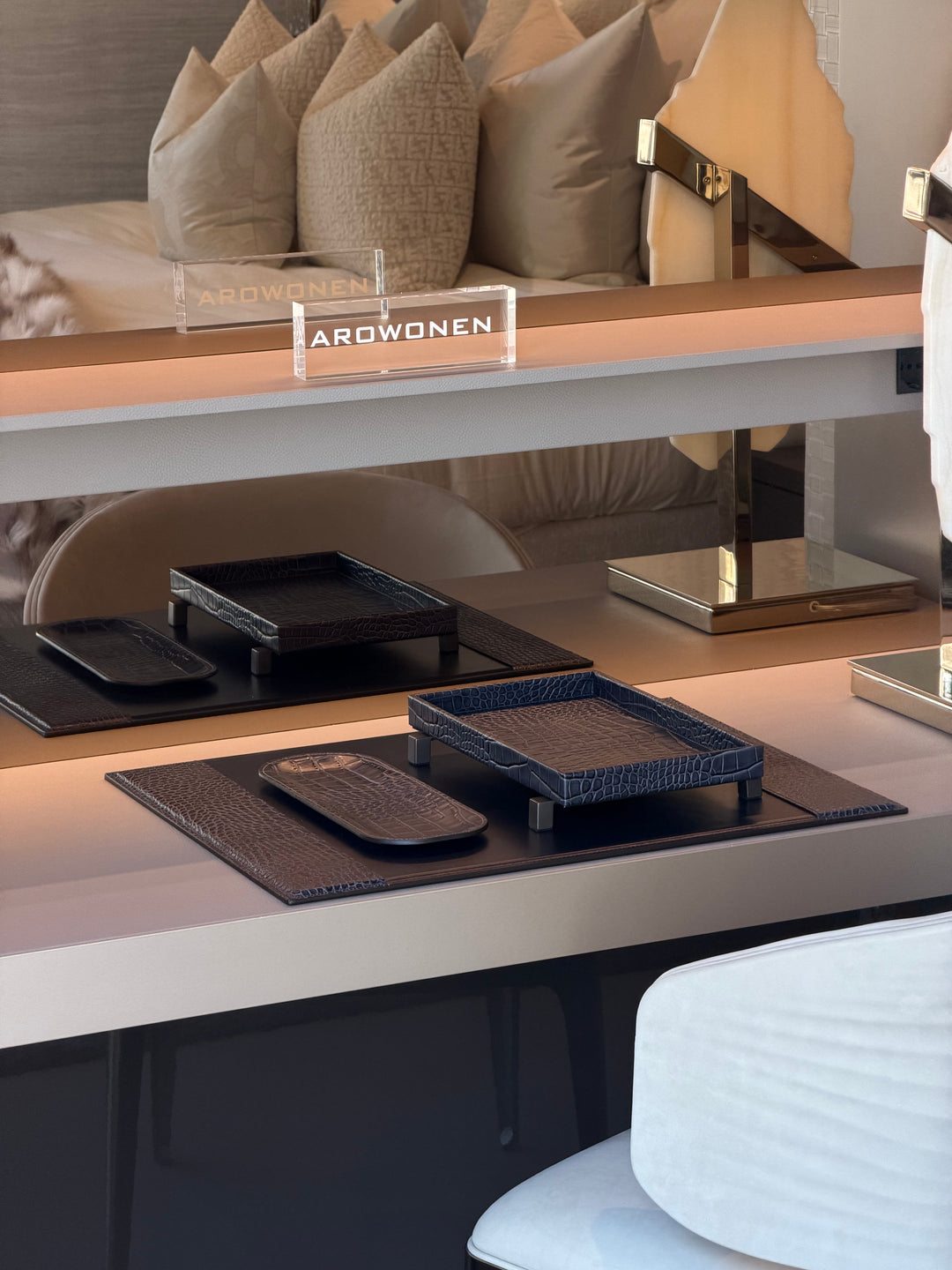 Desk Pad with Side Bands | Florida dark Grey