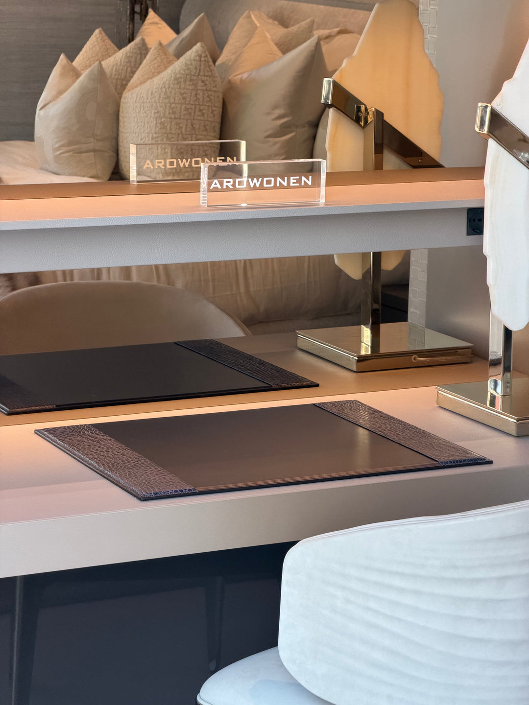 Desk Pad with Side Bands | Florida dark Grey