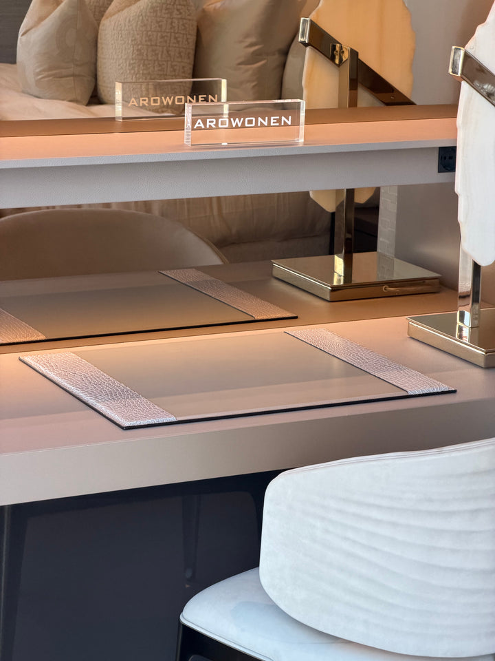 Desk Pad with Side Bands | Florida Light Grey