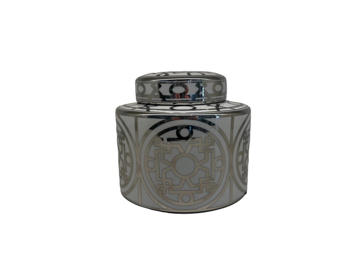 Jar - Decorative Arts - Silver/White H20cm