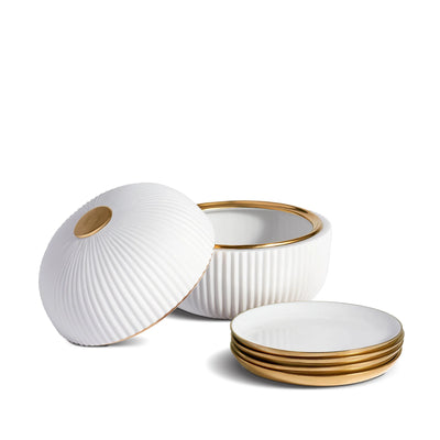 Ionic Box + Plates - White - Set of 4