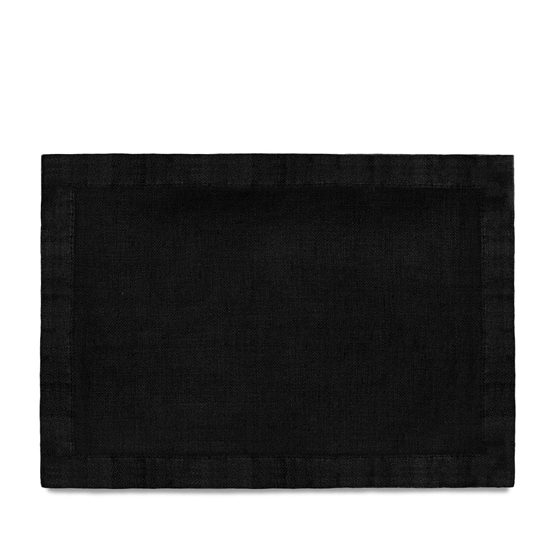 Linen Sateen Placemats - Black (Set of 4)