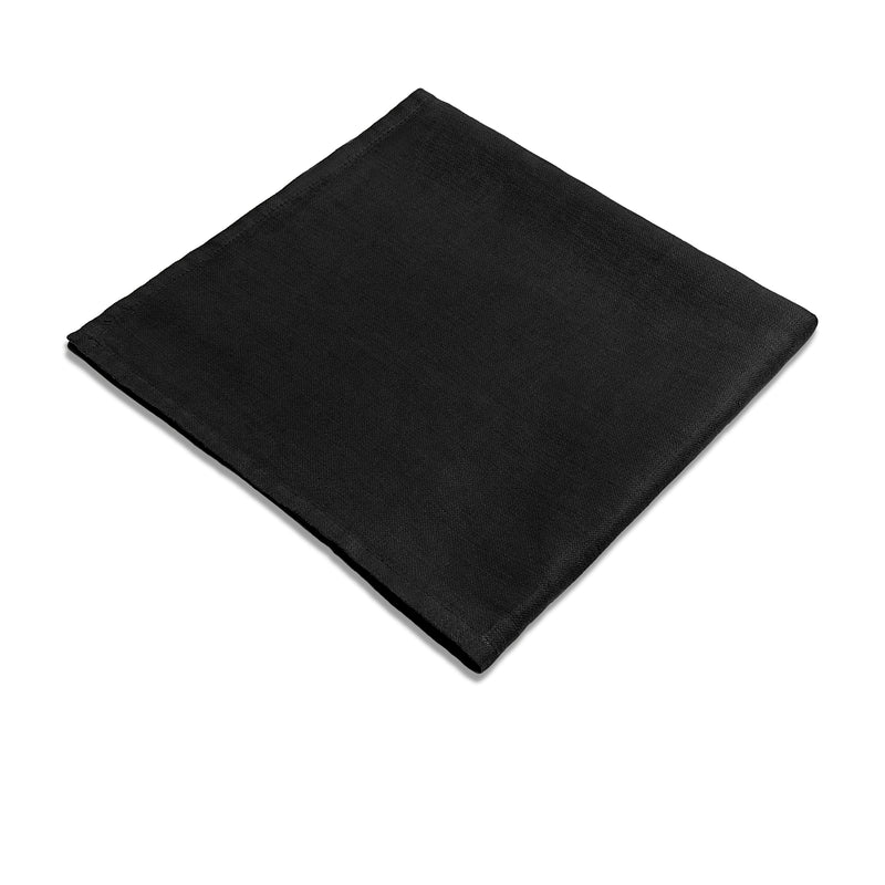 Linen Sateen Napkins - Black (Set of 4)