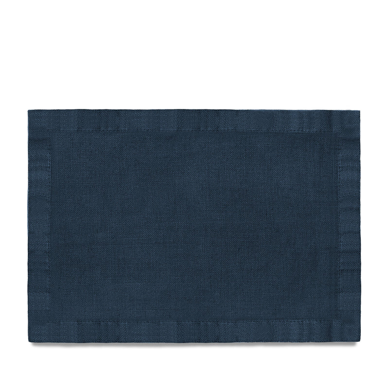 Linen Sateen Placemats - Blue (Set of 4)