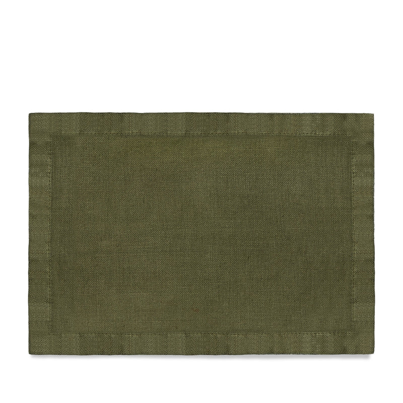 Linen Sateen Placemats - Olive (Set of 4)