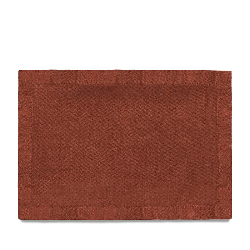 Linen Sateen Placemats - Brick (Set of 4)