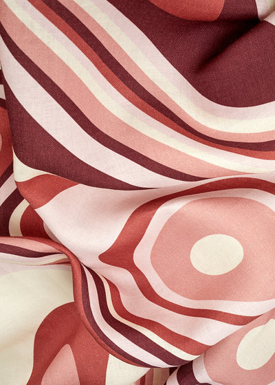 Linen Sateen Waves Tablecloth Medium - Pink