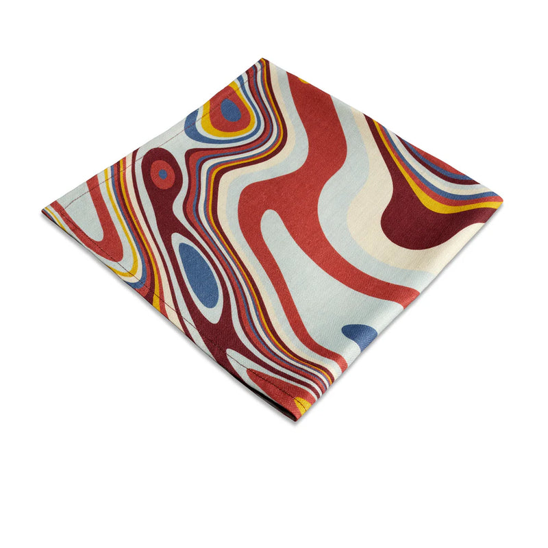Linen Sateen Waves Napkins - Multi-Color (Set of 4)