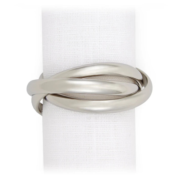 Three Ring Napkin Jewels Platinum (Set of 4)