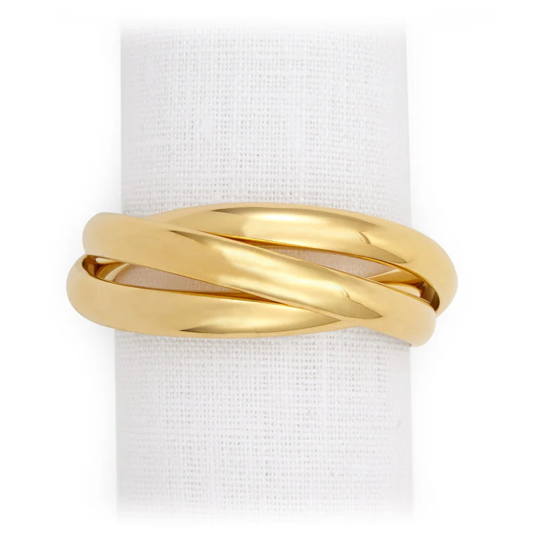 Three Ring Napkin Jewels Gold (Set of 4)