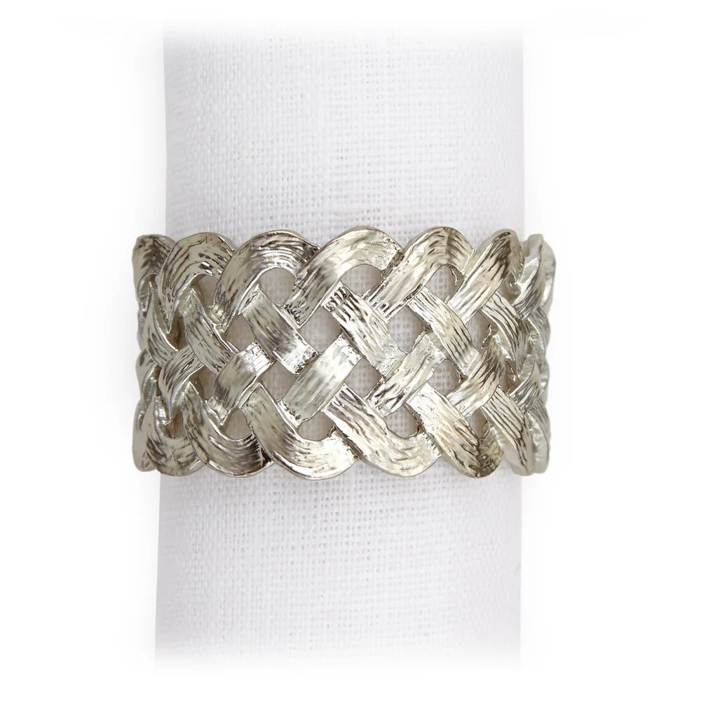 Braid Napkin Jewels Platinum (Set of 4)