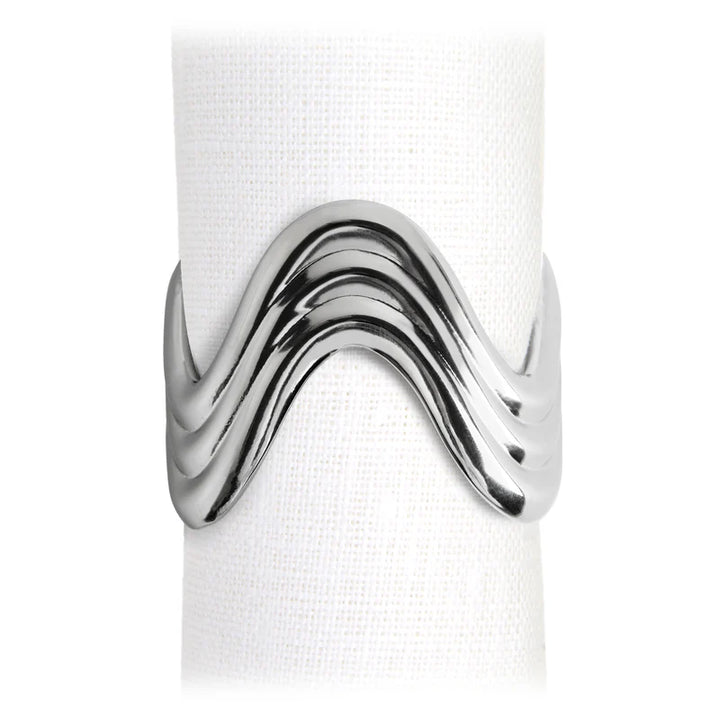 Ripple Napkin Rings Platinum (Set of 4)