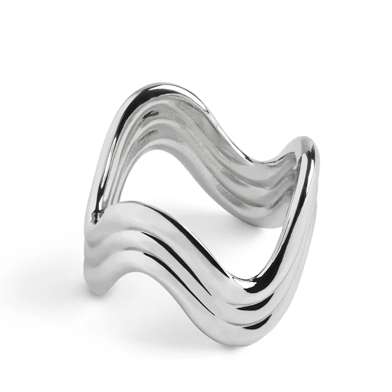 Ripple Napkin Rings Platinum (Set of 4)