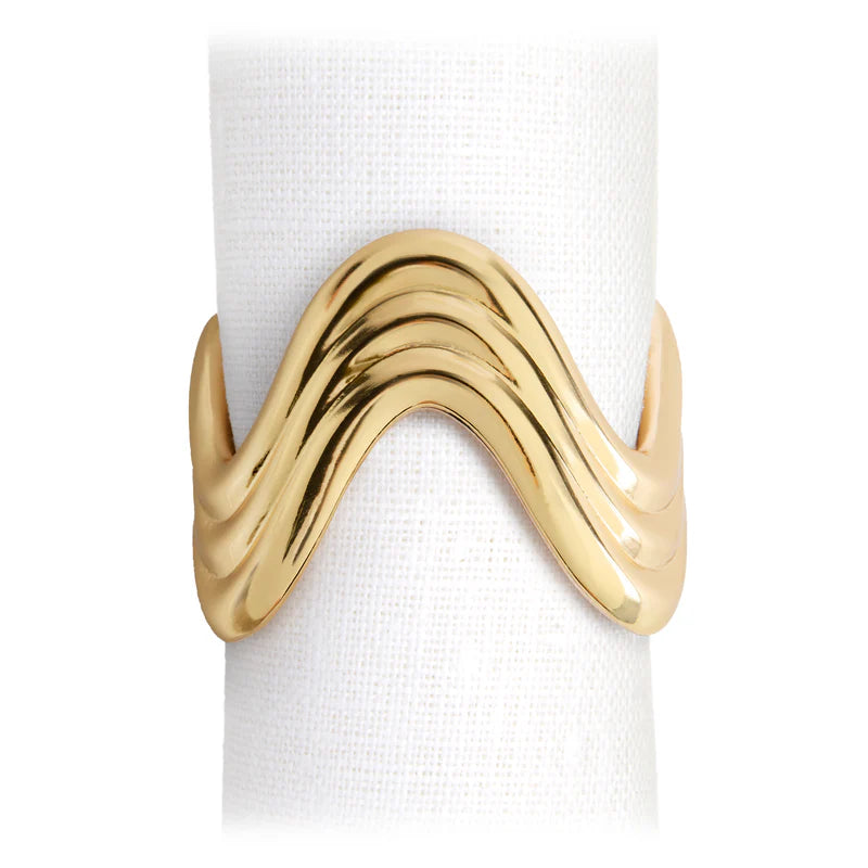 Ripple Napkin Rings Gold (Set of 4)