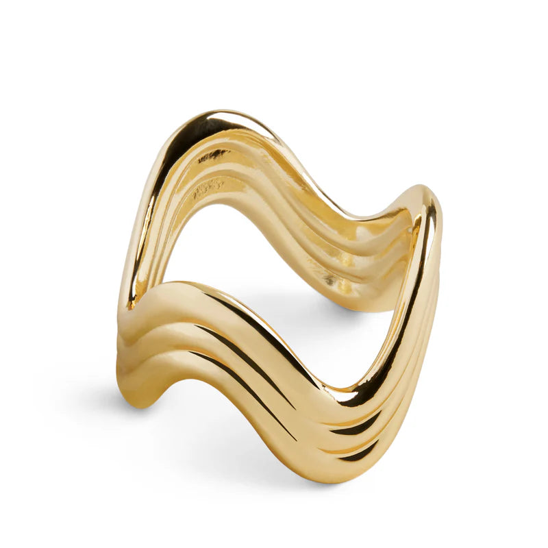 Ripple Napkin Rings Gold (Set of 4)