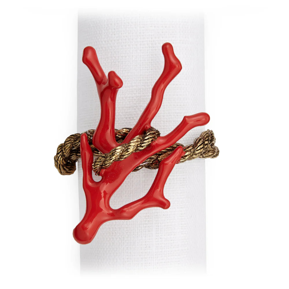 Coral Napkin Jewels (Set of 4)