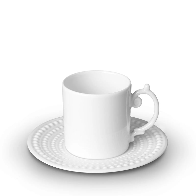 Perlée Espresso Cup + Saucer - White