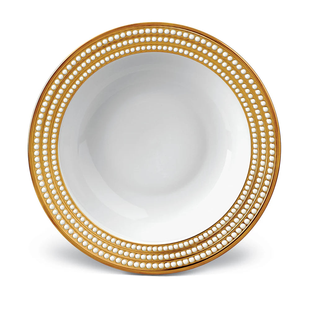 Perlée Rimmed Serving Bowl - Gold