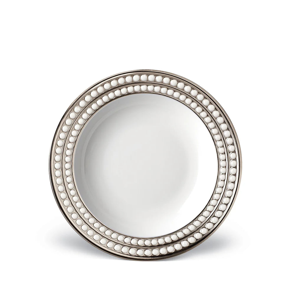 Perlée Soup Plate - Platinum