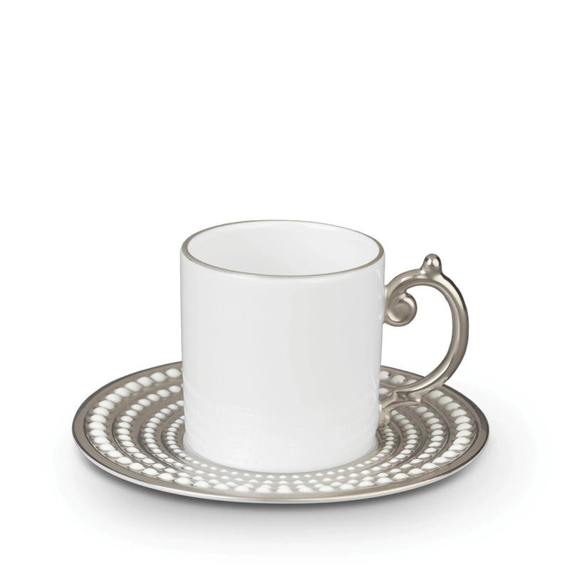 Perlée Espresso Cup + Saucer - Platinum