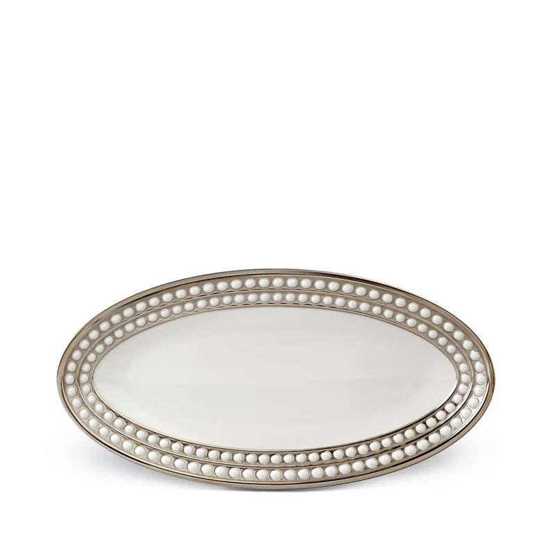 Perlée Oval Platter - Small - Platinum