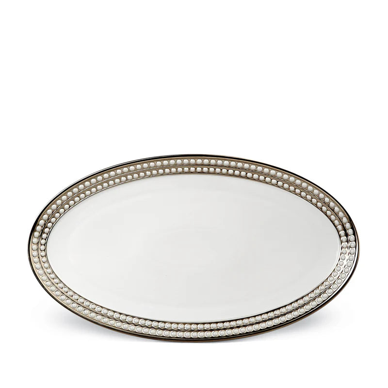 Perlée Oval Platter - Large - Platinum