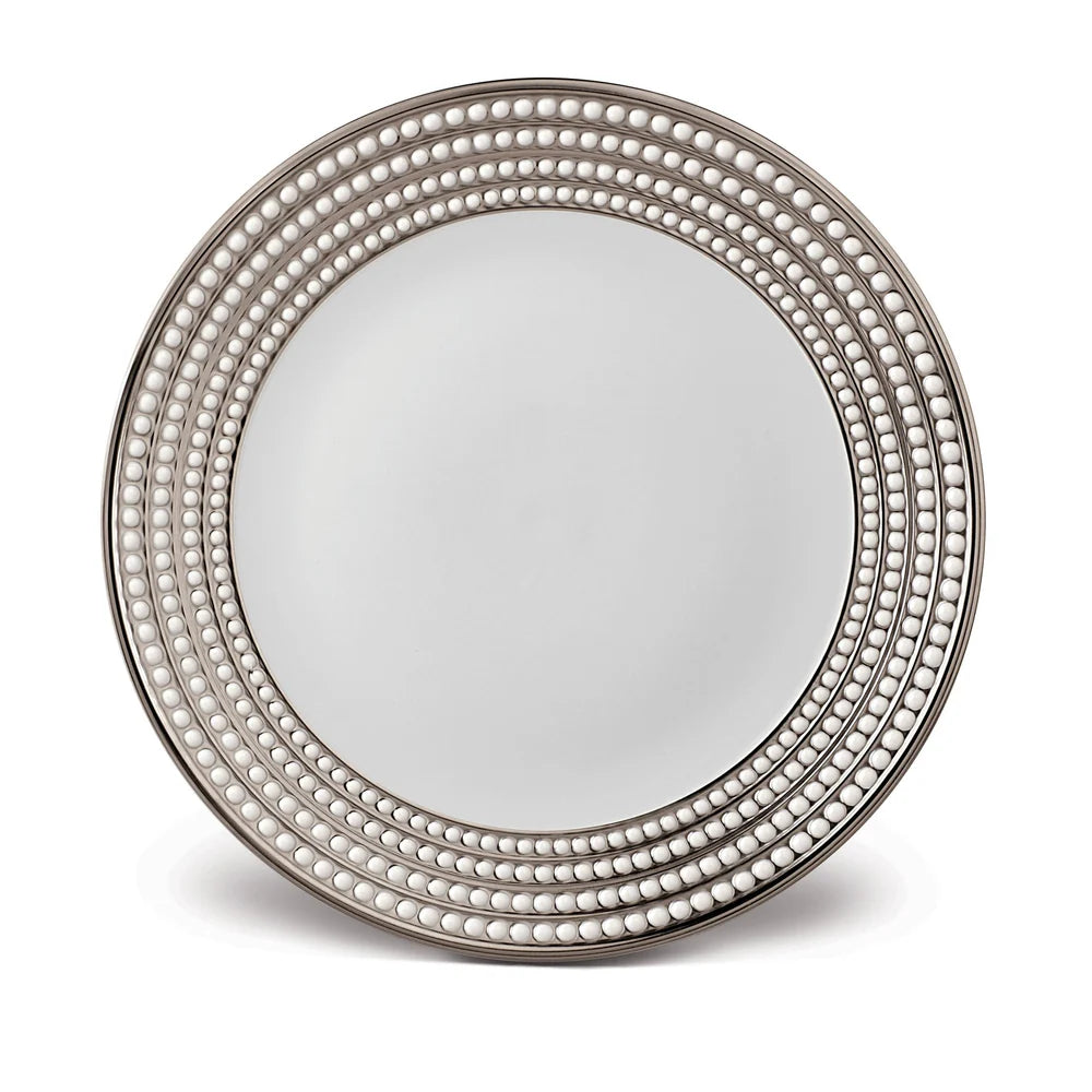 Perlée Round Platter - Platinum