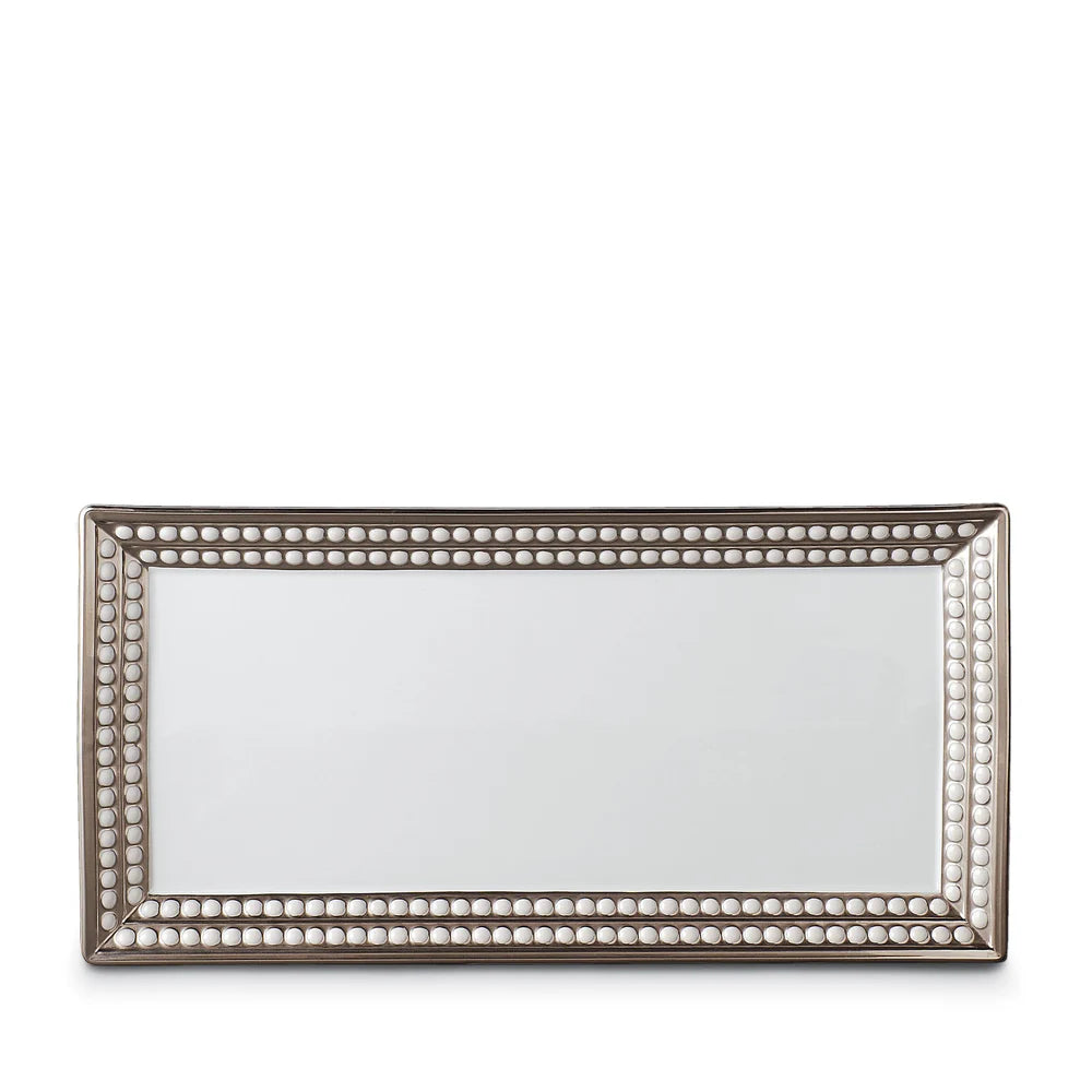 Perlée Rectangular Platter - Platinum