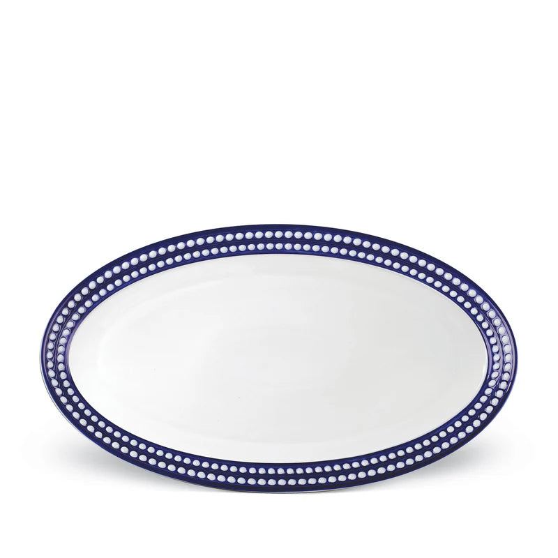 Perlée Oval Platter - Large - Bleu