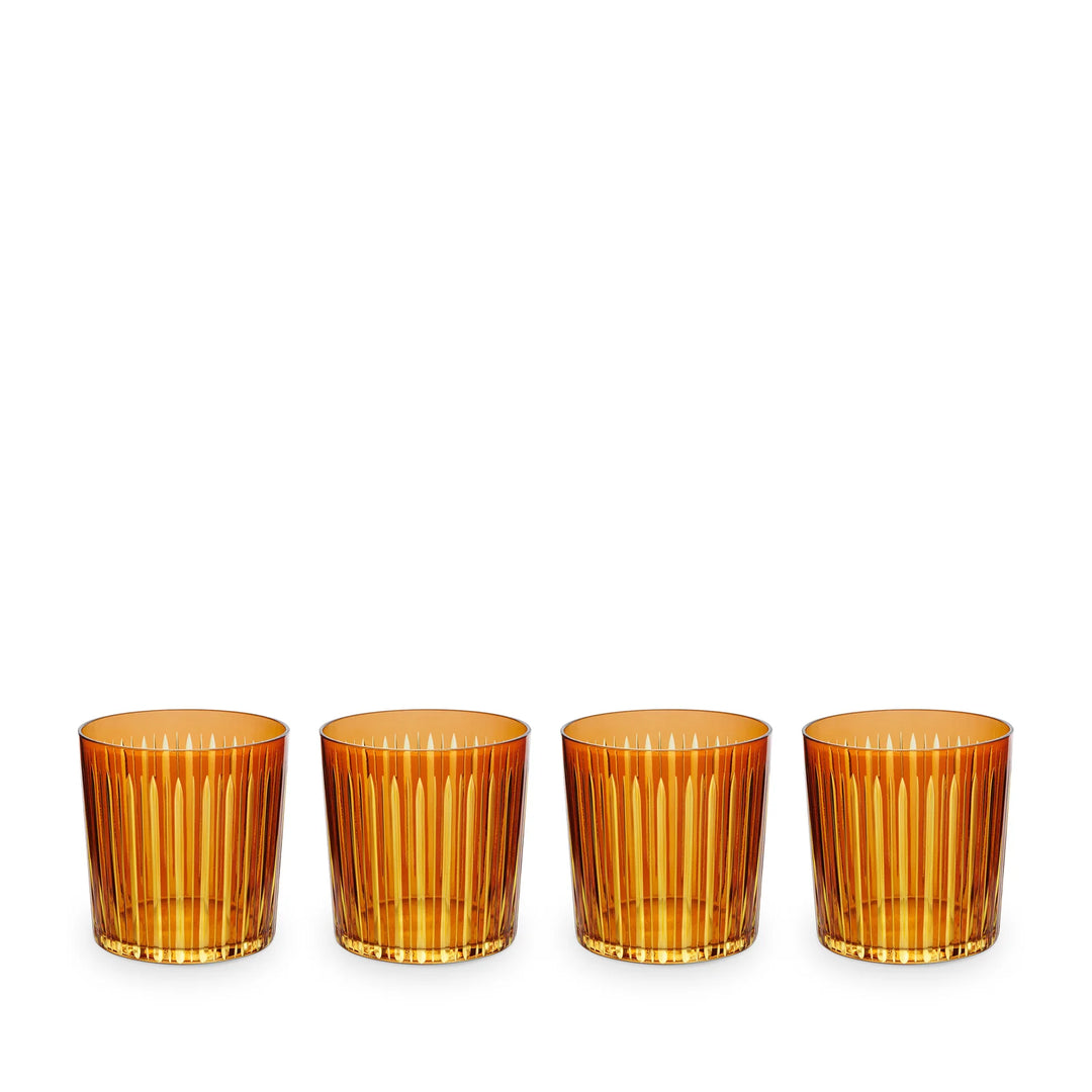 Prism Double Old Fashioned Glasses - Amber (Set of 4)