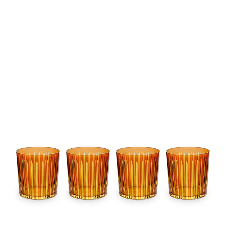 Prism Double Old Fashioned Glasses - Amber (Set of 4)