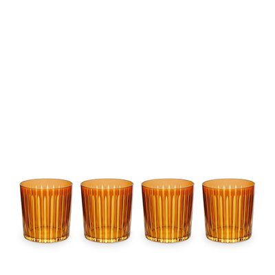 Prism Double Old Fashioned Glasses - Amber (Set of 4)