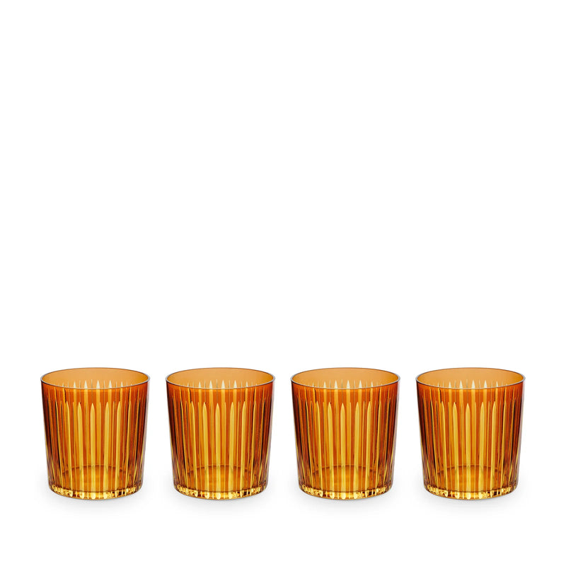 Prism Double Old Fashioned Glasses - Amber (Set of 4)