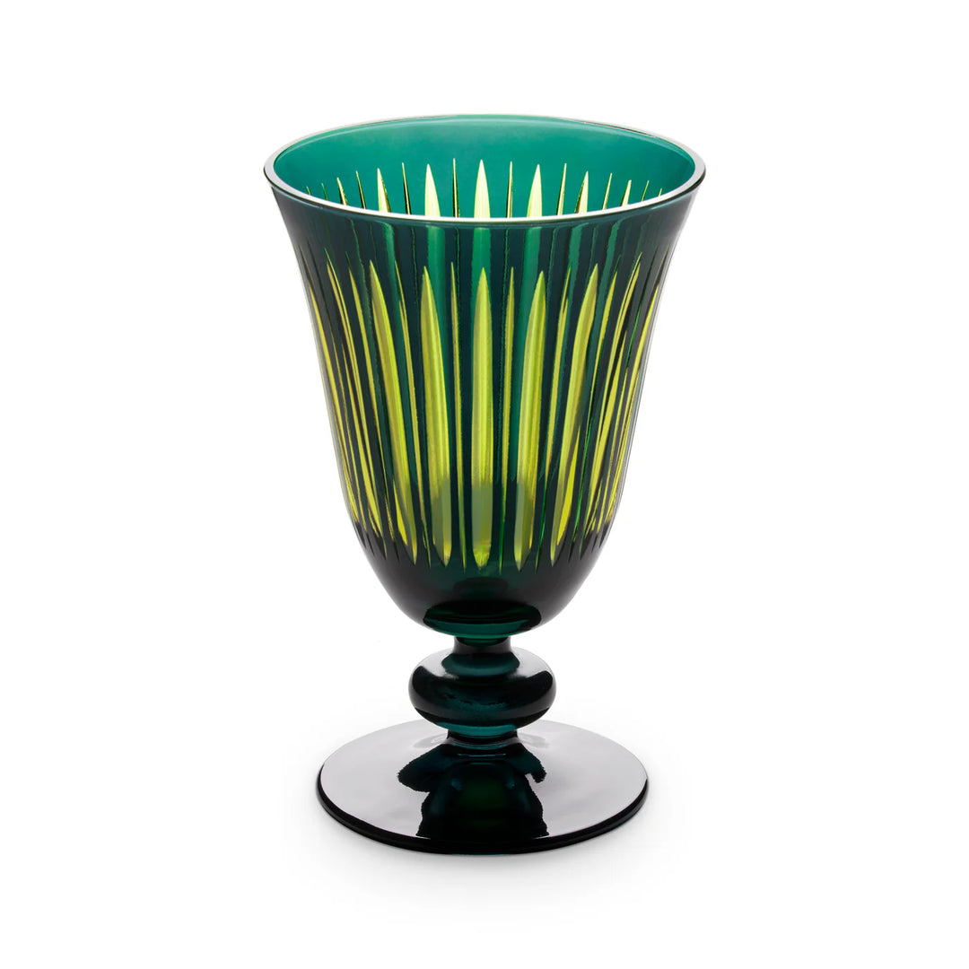 Prism Wine Glasses - Green - Set of 4