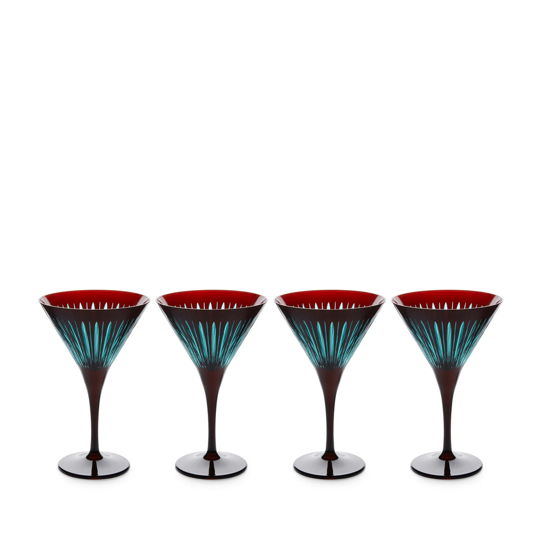 Prism Martini Glasses - Bordeaux (Set of 4)