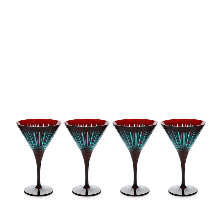 Prism Martini Glasses - Bordeaux (Set of 4)