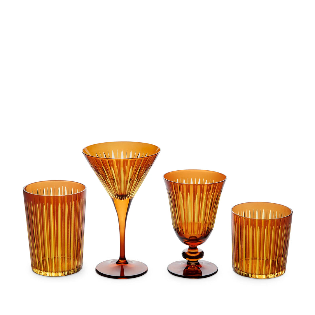 Prism Double Old Fashioned Glasses - Amber (Set of 4)