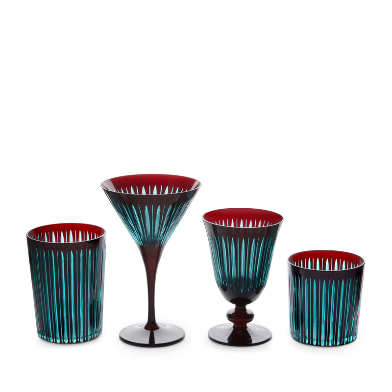 Prism Double Old Fashioned Glasses - Bordeaux (Set of 4)