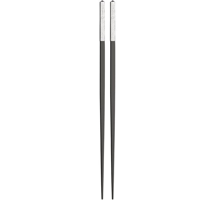 Jardin d'Eden - Japanese Chopsticks with Case - Silver Plated Black