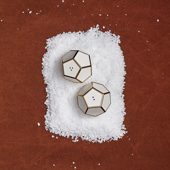 Pentagon Spice Jewels (Set of 2) - White + Gold