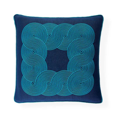 Pompidou Blue Border Cushion