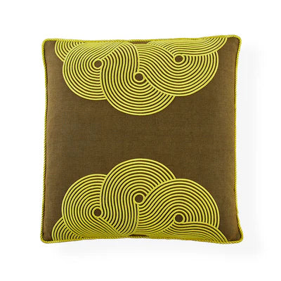 Pompidou Avocado Half Circles Cushion